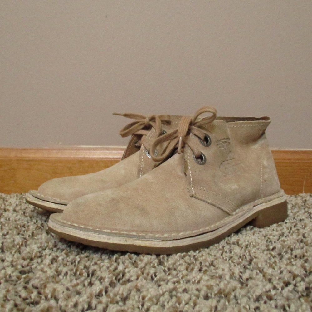 Bata Safari Chukka Boots‎ Suede Leather Men's 5 Tan Lace Up